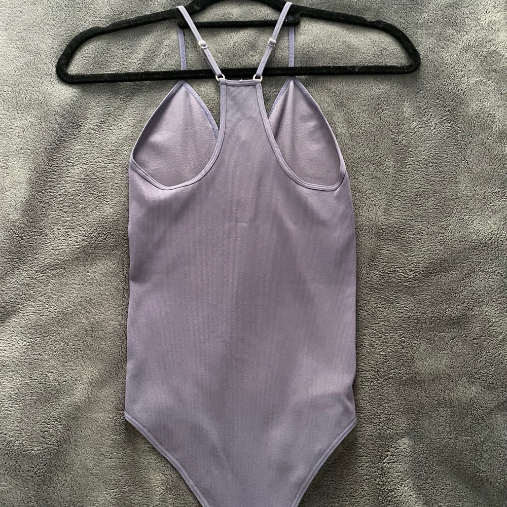 NWT Free People Move Along Bodysuit Grey Purple - Picture 4 of 4